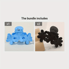 Bohemian Flower Hair Claw Clip - Solid Color Plastic Ponytail Hair Clip for Women