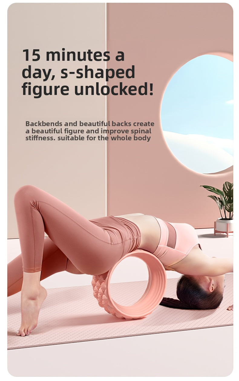 Pilates Wheel & Back Massager – Manual Core Roller with Sturdy Base for Spinal Decompression and Ab Strengthening | Home Gym Equipment (Pink / Light Blue / Light Purple)