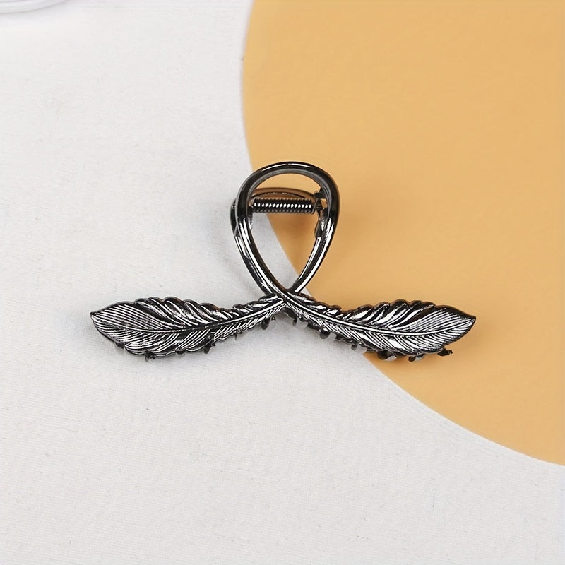 Minimalist Metal Shark Hair Clip for Women – 1-Pack Back-of-Head Hair Claw