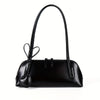 Heart Charm Large Capacity Baguette Shoulder Bag - PU Handbag for Women