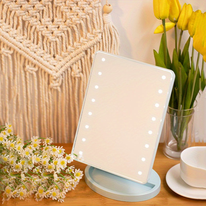 Portable Touchscreen LED Makeup Mirror — USB Powered, 3 Brightness Levels, Adjustable Desktop Vanity — Perfect Mother's Day Gift