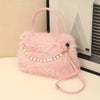 Plush Faux Fur Small Square Handbag – Magnetic Closure & Adjustable Strap | Evening & Everyday Purse (Bright Pink, Khaki, Coffee, White, Black)