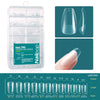 Short Pre-Etched Full-Wrap Transparent Acrylic Nail Tips - Soft Gel Semi-Matte Short Square Pre-Applied Tips for DIY Nail Extensions