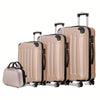 4-Piece Hardside Luggage Set – ABS+PC Spinner Suitcases with Combination Locks & Telescopic Handles