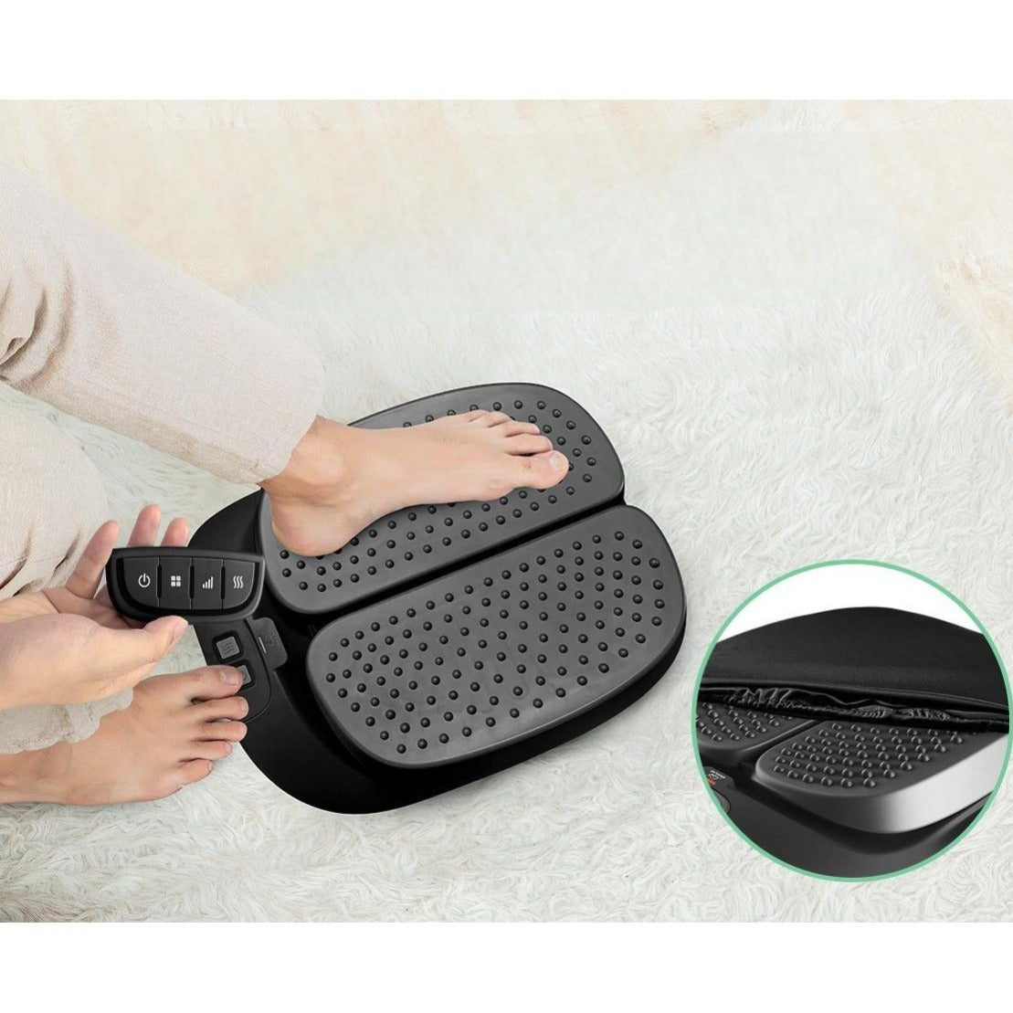 Snailax Foot Massager with Heat & Remote — Vibration Therapy for Feet, Calves & Legs, 3 Modes, Washable Cover