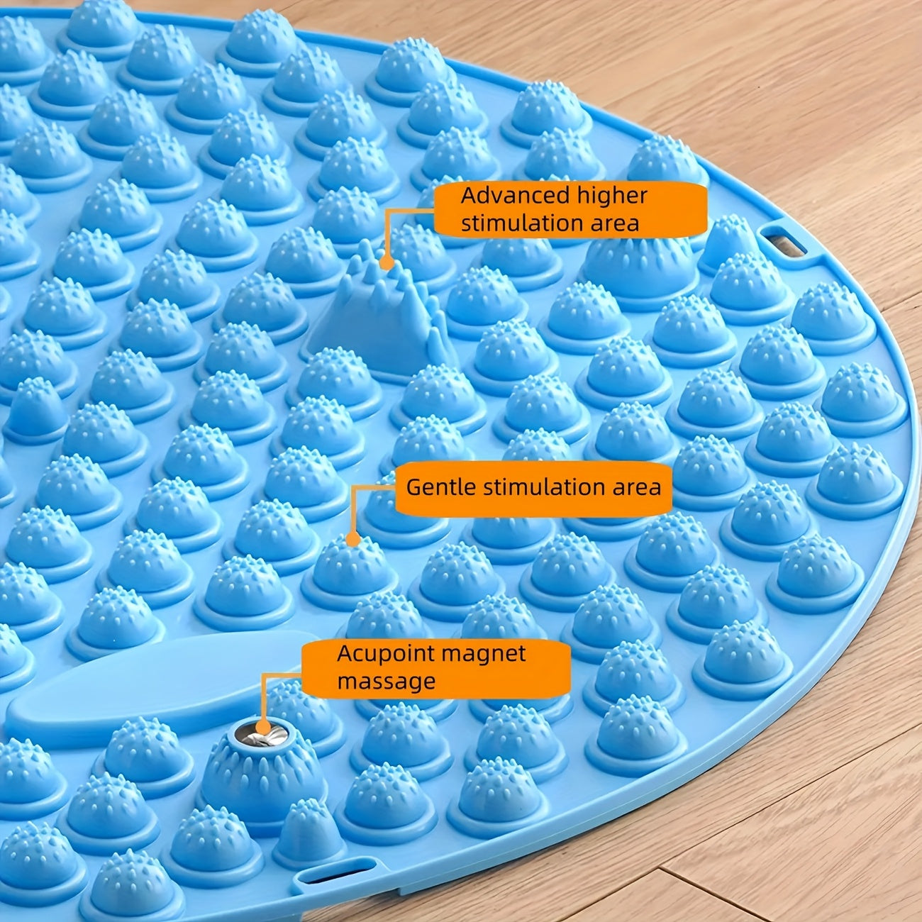 Biomagnetic Foot Massage Mat with 5 Large Magnets - Round Acupressure Acupoint Mat for Adults