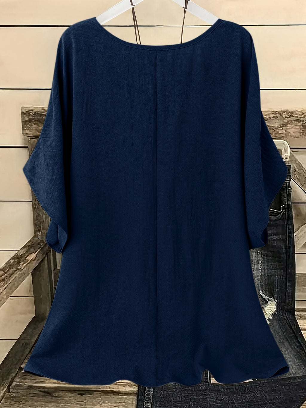 Women's Casual Summer Blouse – Crew Neck Short Sleeve Loose Fit Beach & Vacation Top