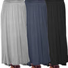 3-Pack Women's High-Waisted Pleated Long Skirts - Solid Color Casual for Spring & Summer