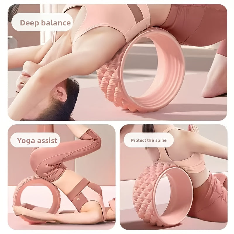 Pilates Wheel & Back Massager – Manual Core Roller with Sturdy Base for Spinal Decompression and Ab Strengthening | Home Gym Equipment (Pink / Light Blue / Light Purple)