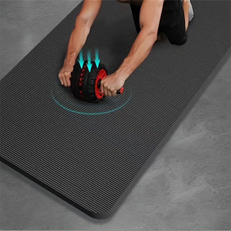 High-Density 15mm Thick Tear-Resistant Yoga Mat with Carry Straps & Mesh Pocket - Non-Slip Pilates Exercise Mat (Green/Black)