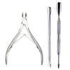 4-Piece Professional Stainless Steel Manicure Kit - Nail Clippers, Scissors, Nippers & Cuticle Pusher