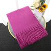 Luxury Cashmere-Blend Winter Scarf for Women – Thick Warm Shawl with Tassels, Soft Fluffy Solid & Plaid