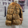 HOOOFUR Brown Raccoon-Style Faux Fur Coat - Women's Thick Quilted-Lined Winter Jacket, Plus Sizes to 5XL