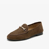 Women's Handmade Cowhide Leather Loafers, Sheepskin-Lined Slip-On Dress Flats with Rubber Sole for Office & Business