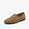 Women's Handmade Cowhide Leather Loafers, Sheepskin-Lined Slip-On Dress Flats with Rubber Sole for Office & Business