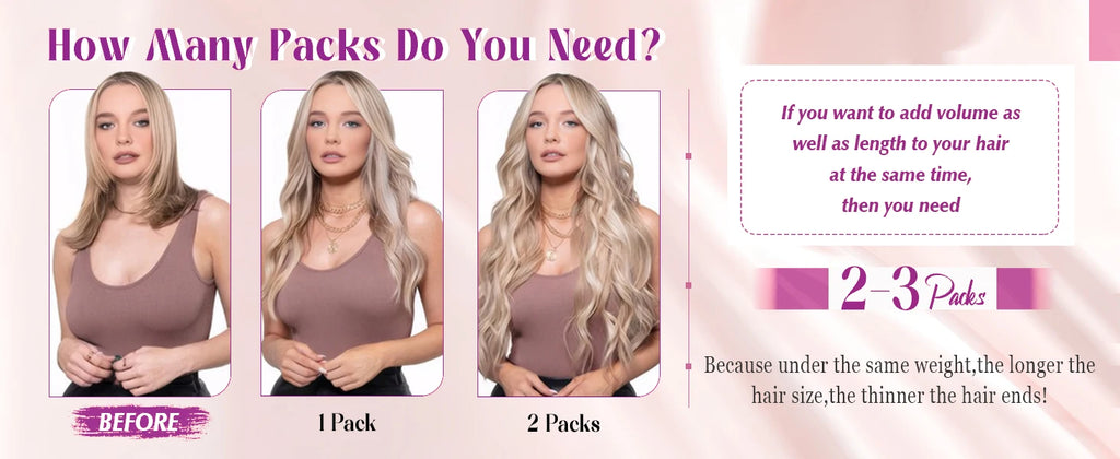 Seamless Clip-In Human Hair Extensions 8-Piece 120g Brazilian Remy Straight 16-26 in (41-66 cm)