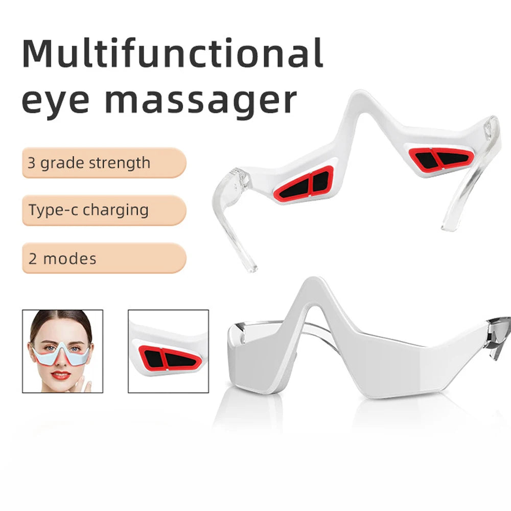 Portable 3D Eye Massager for Adults – Rechargeable USB-C, 4 Therapy Modes, Heat & Kneading for Dark Circles and Puffiness