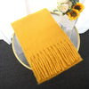 Luxury Cashmere-Blend Winter Scarf for Women – Thick Warm Shawl with Tassels, Soft Fluffy Solid & Plaid
