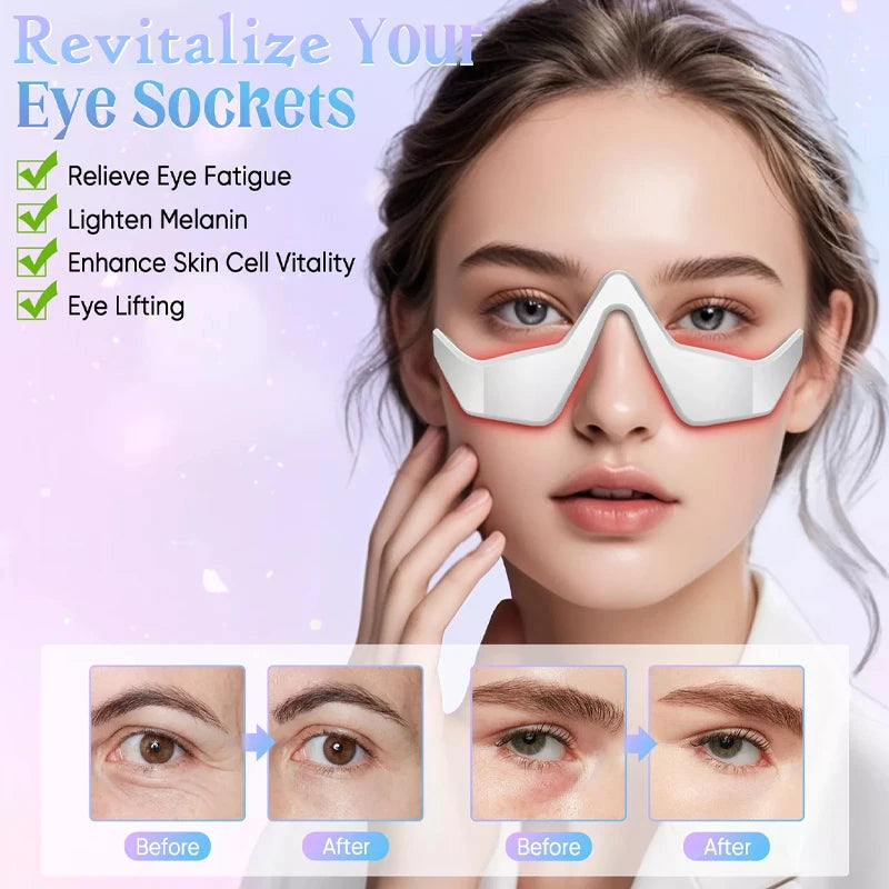 Portable 3D Eye Massager for Adults – Rechargeable USB-C, 4 Therapy Modes, Heat & Kneading for Dark Circles and Puffiness