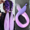 28-Inch (71 cm) Purple Synthetic Straight Braided Ponytail Extension with Elastic Band for Women – Halloween Cosplay