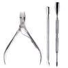 4-Piece Professional Stainless Steel Manicure Kit - Nail Clippers, Scissors, Nippers & Cuticle Pusher