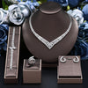 Classic Rectangular Cubic Zirconia Bridal Necklace and Earring Set CZ Wedding Jewelry