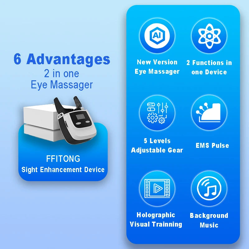 Myopia Treatment Eye Massager for Children and Adults, Vision Training & Eye Fatigue Relief