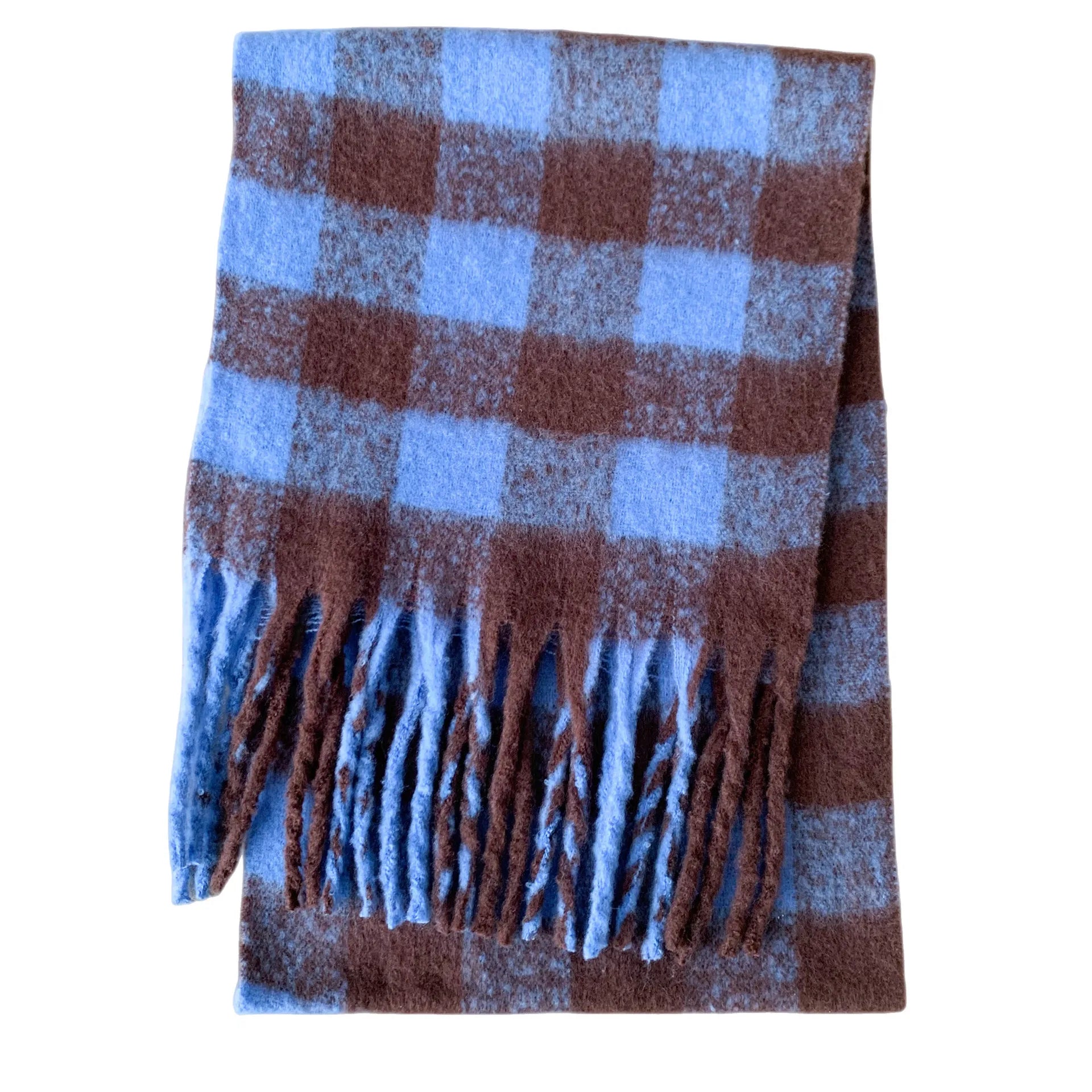 Luxury Cashmere-Blend Winter Scarf for Women – Thick Warm Shawl with Tassels, Soft Fluffy Solid & Plaid