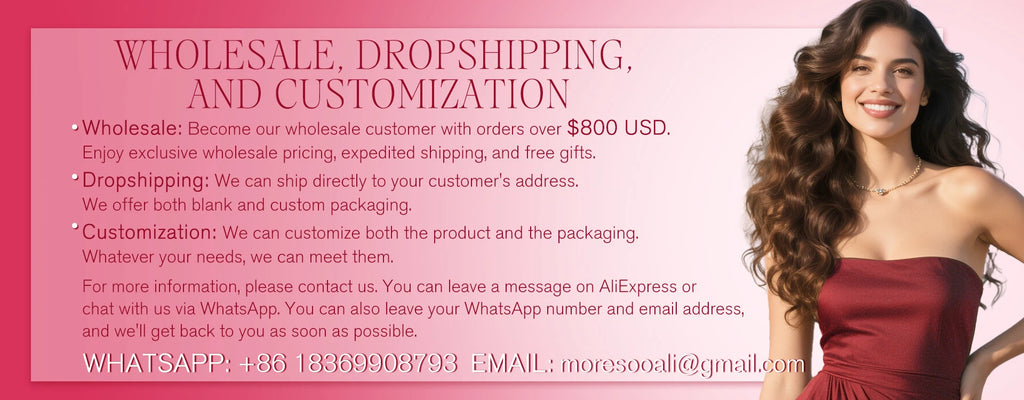 Moresoo Brazilian Remy Clip-In Human Hair Extensions – Straight 5PC or 7PC Set, 10–24 in (25–61 cm)