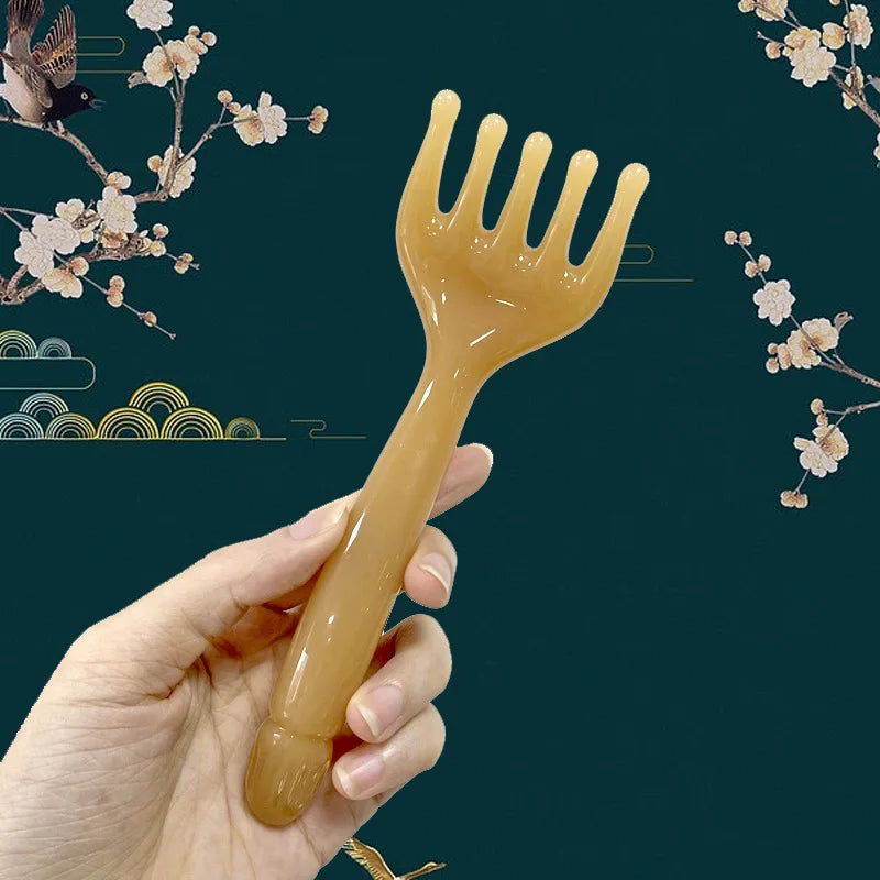 Handheld Resin Five-Claw Scalp Massager – Gua Sha Head Scratcher for Scalp, Neck & Body