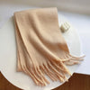 Luxury Cashmere-Blend Winter Scarf for Women – Thick Warm Shawl with Tassels, Soft Fluffy Solid & Plaid