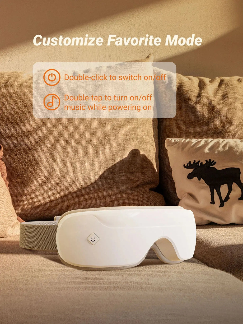 MERACH Smart Heated Eye Massager with Bluetooth Music — Foldable Hot Compress Eye Mask (107°F/42°C) for Relaxation & Gifts