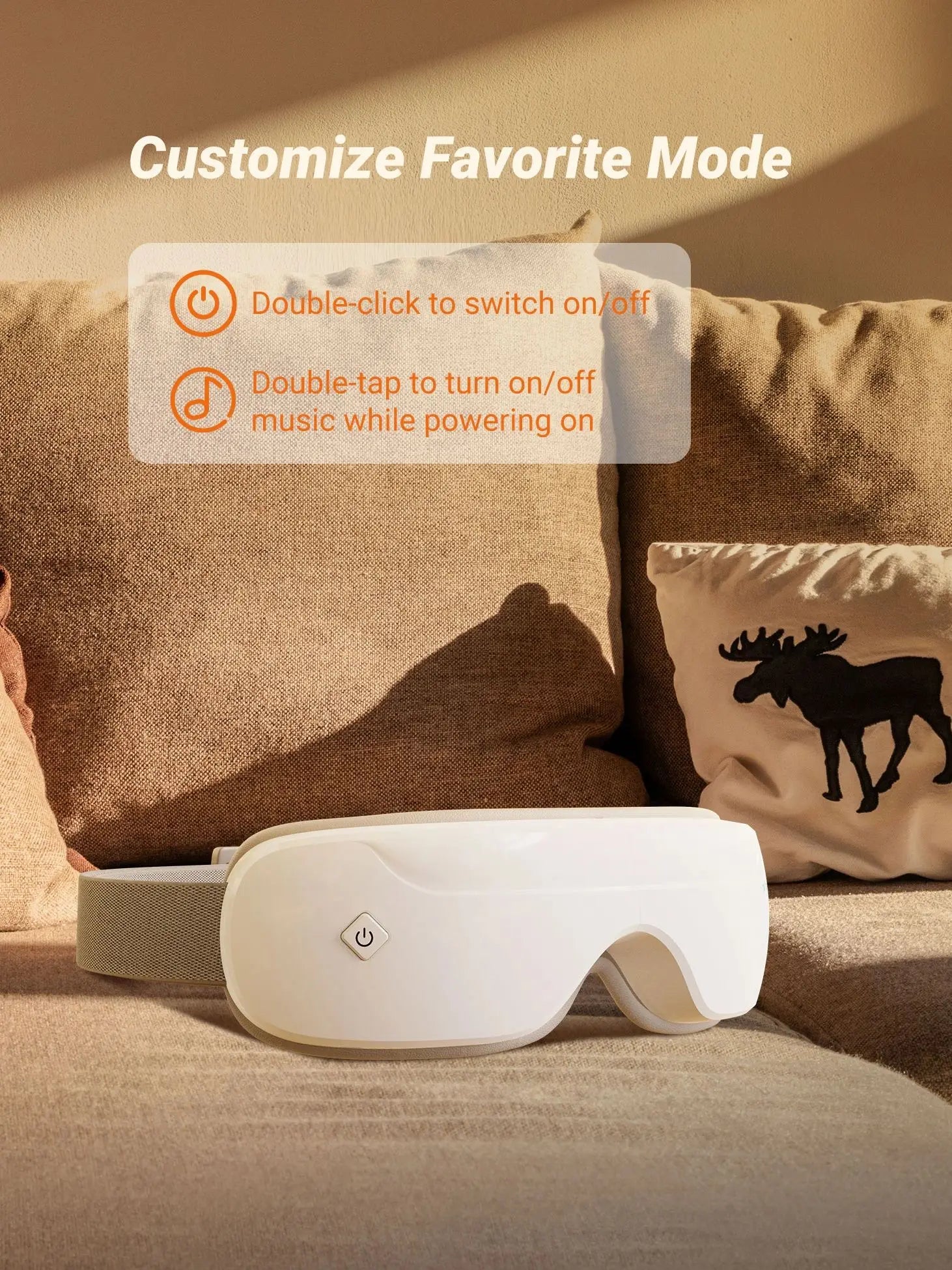 MERACH Smart Heated Eye Massager with Bluetooth Music — Foldable Hot Compress Eye Mask (107°F/42°C) for Relaxation & Gifts