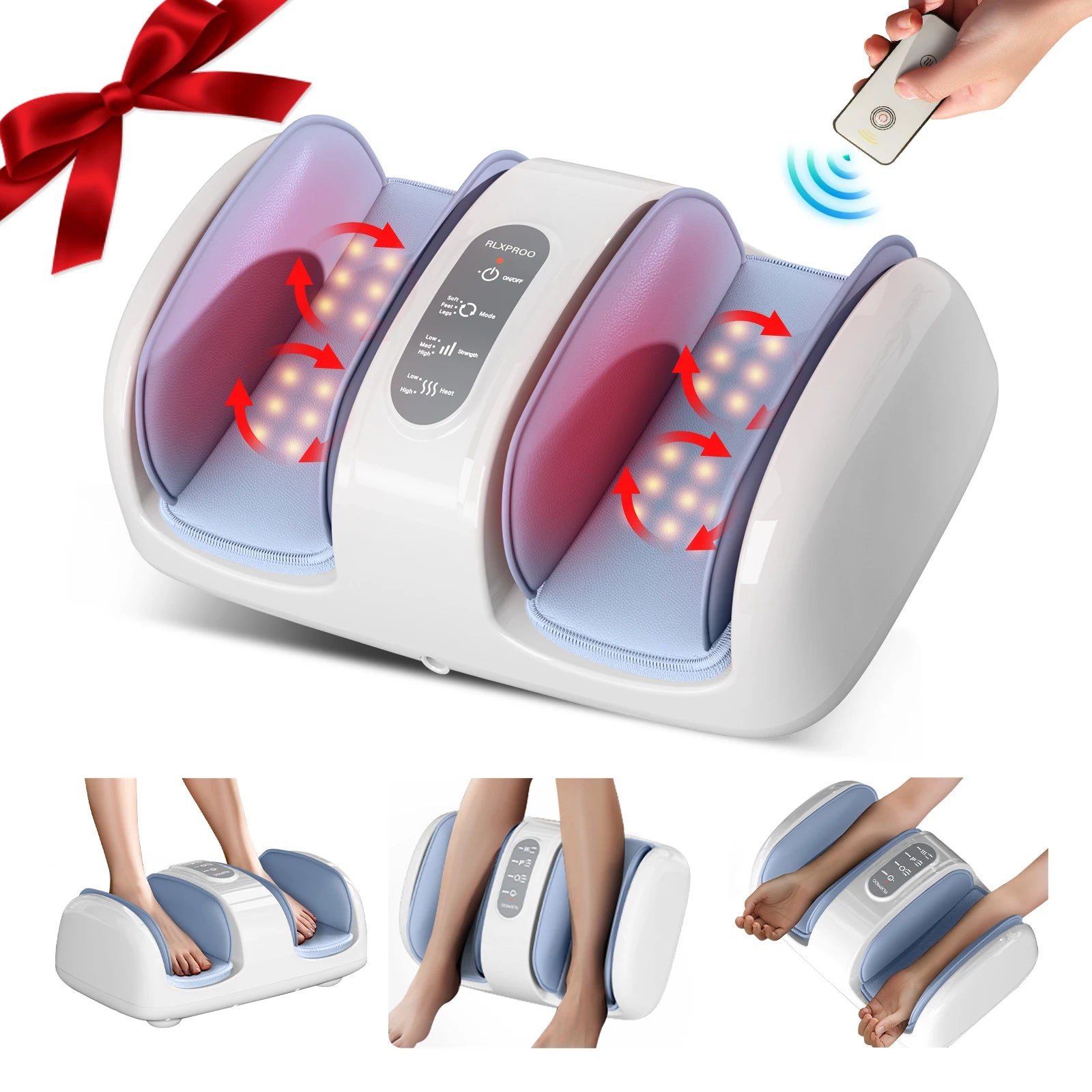 HOMEMASSA Shiatsu Foot Massager with Heat — Deep Kneading & Rolling for Tired Feet, Stress Relief, Home & Office