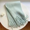 Luxury Cashmere-Blend Winter Scarf for Women – Thick Warm Shawl with Tassels, Soft Fluffy Solid & Plaid