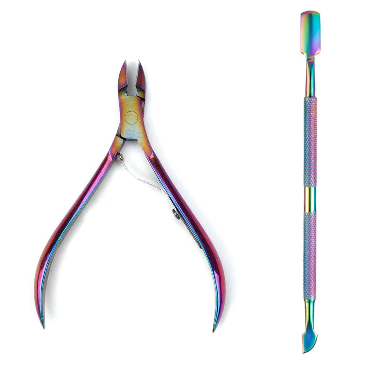 4-Piece Professional Stainless Steel Manicure Kit - Nail Clippers, Scissors, Nippers & Cuticle Pusher