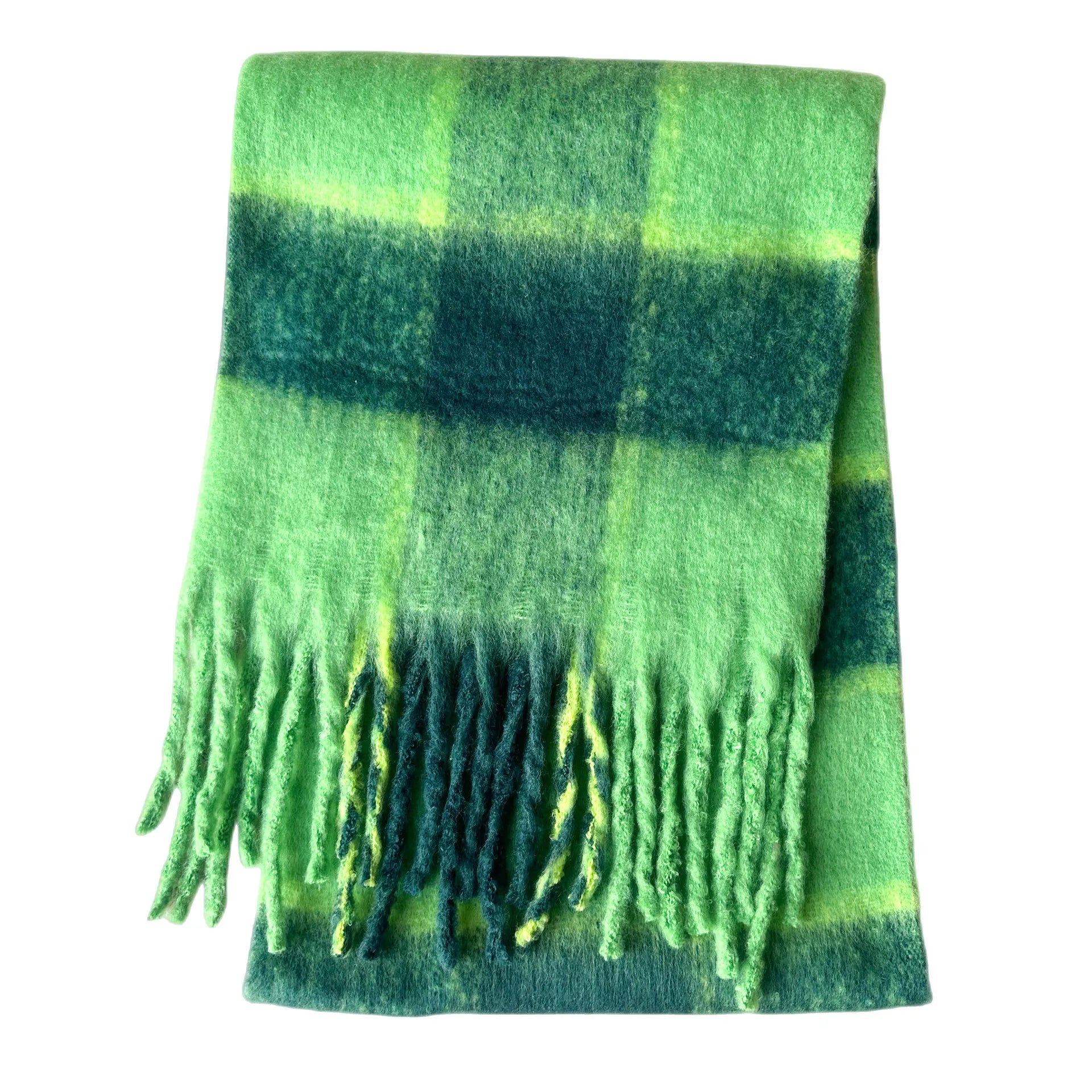 Luxury Cashmere-Blend Winter Scarf for Women – Thick Warm Shawl with Tassels, Soft Fluffy Solid & Plaid