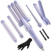 5-in-1 Curling Wand Set with Straightening Clip — 1" (25mm) & 1.25" (32mm) Barrels, Tapered Wand & Triple Barrel Waver