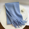 Luxury Cashmere-Blend Winter Scarf for Women – Thick Warm Shawl with Tassels, Soft Fluffy Solid & Plaid