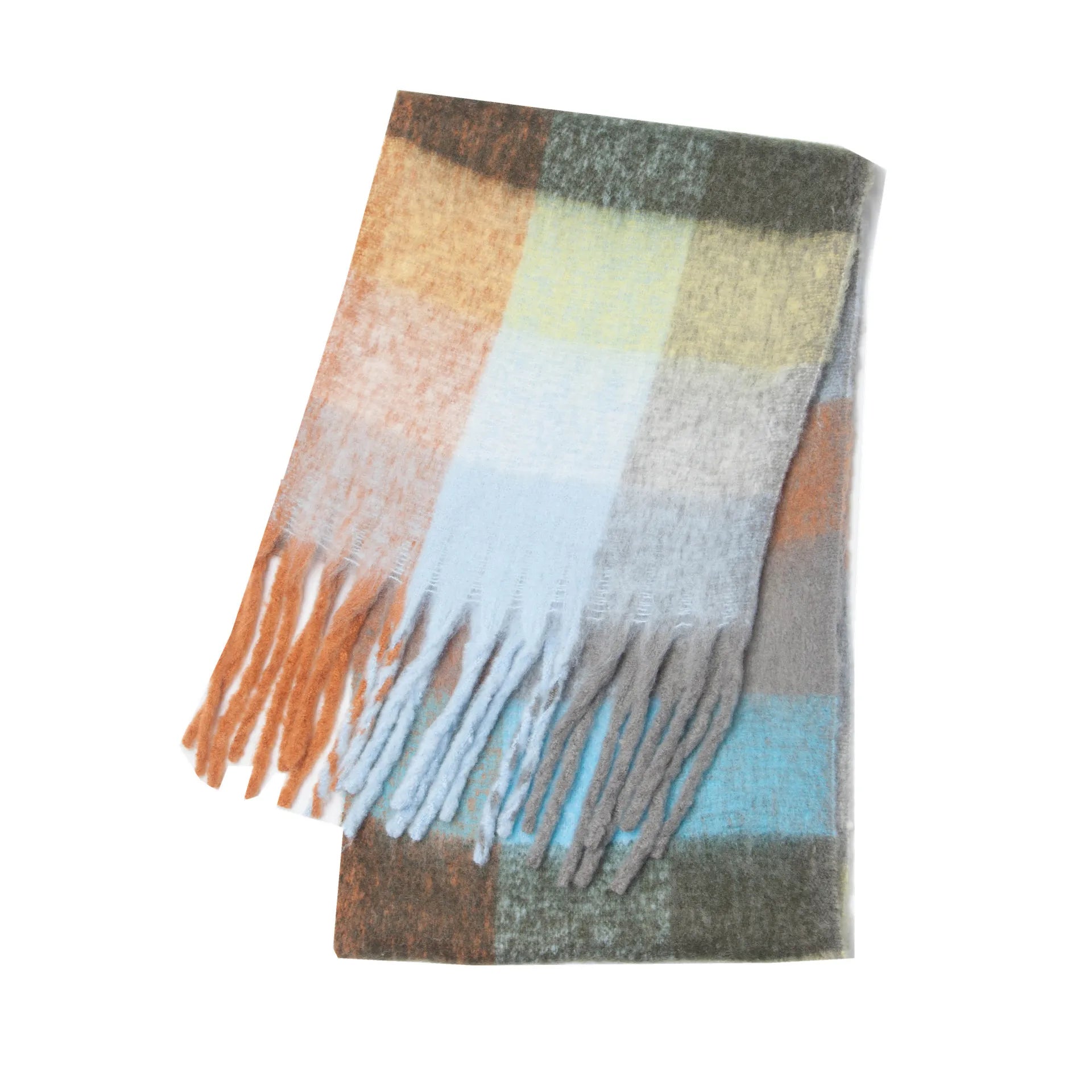 Luxury Cashmere-Blend Winter Scarf for Women – Thick Warm Shawl with Tassels, Soft Fluffy Solid & Plaid