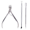 4-Piece Professional Stainless Steel Manicure Kit - Nail Clippers, Scissors, Nippers & Cuticle Pusher