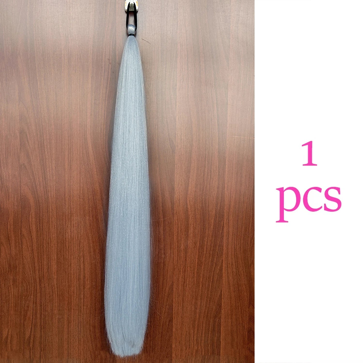 28-Inch (71 cm) Purple Synthetic Straight Braided Ponytail Extension with Elastic Band for Women – Halloween Cosplay