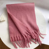 Luxury Cashmere-Blend Winter Scarf for Women – Thick Warm Shawl with Tassels, Soft Fluffy Solid & Plaid