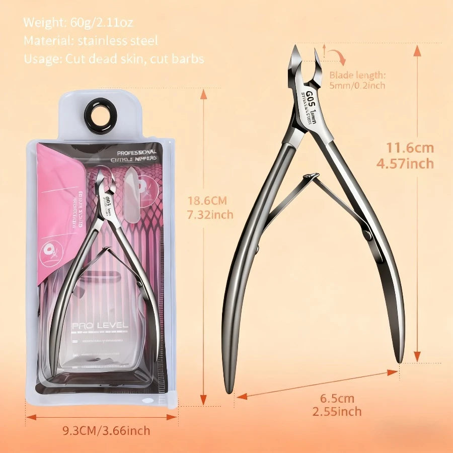 Professional Stainless Steel Cuticle Scissors - Precision Pointed Manicure & Pedicure Tool, Portable