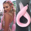 28-Inch (71 cm) Purple Synthetic Straight Braided Ponytail Extension with Elastic Band for Women – Halloween Cosplay