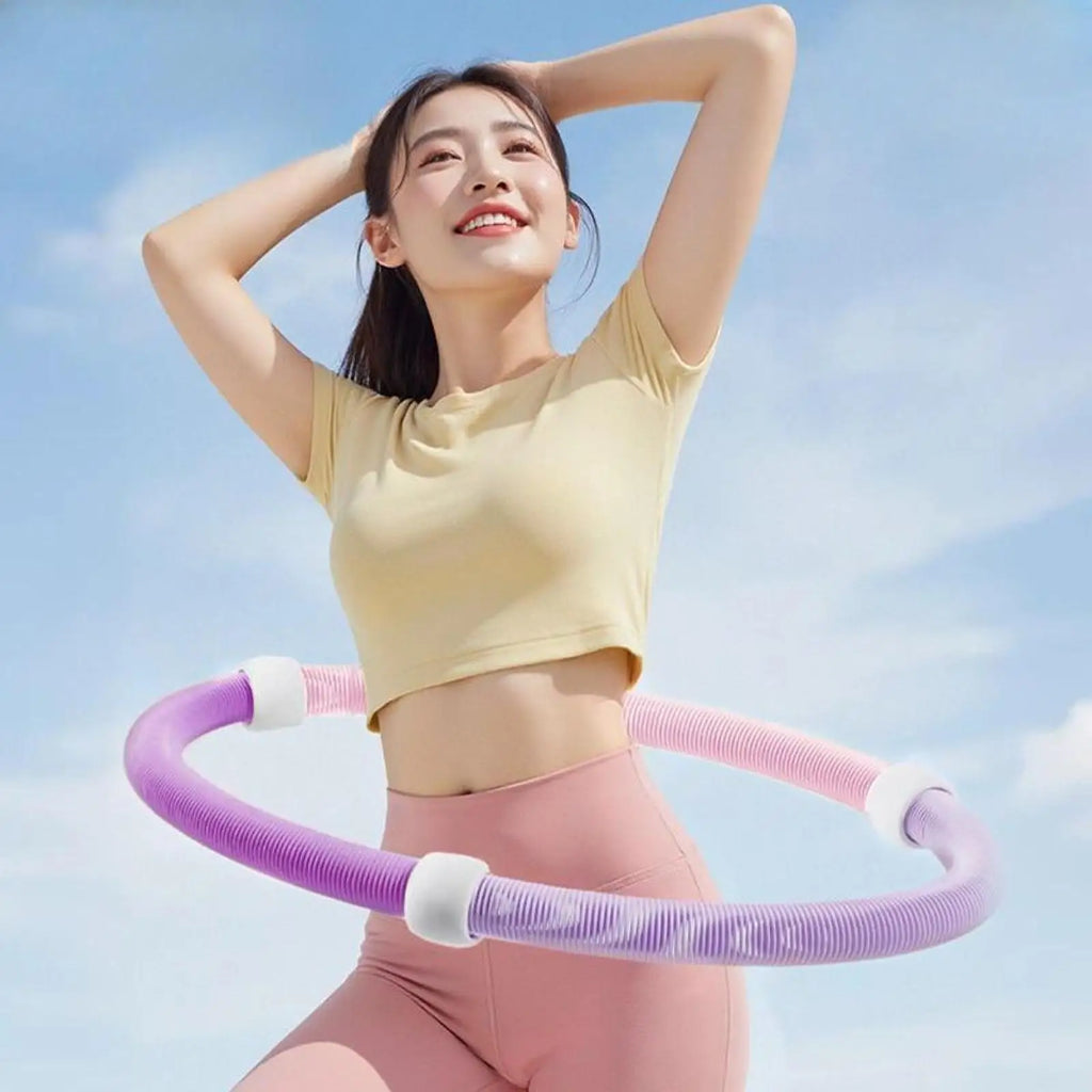 Weighted Hula Hoop – Foldable Portable Fitness Hoop for Beginners, Abs & Core Workout (0.8–1.3 kg)