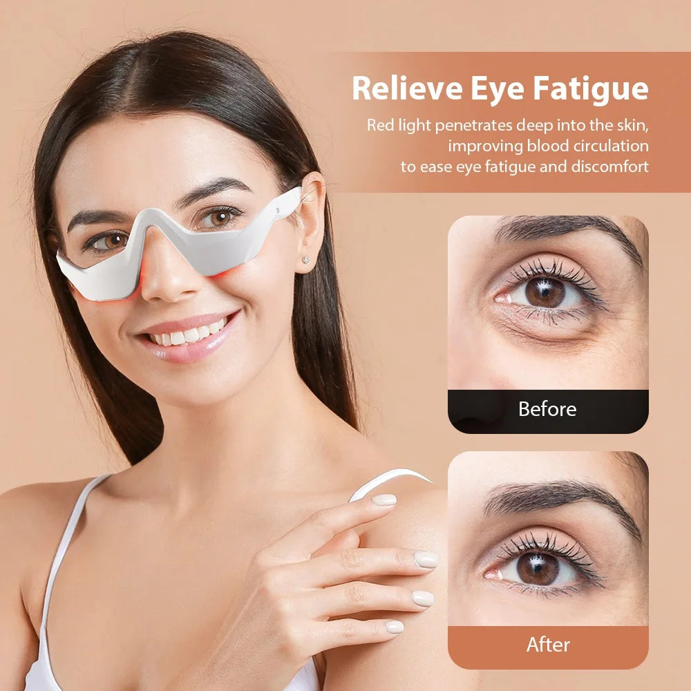 Portable 3D Eye Massager for Adults – Rechargeable USB-C, 4 Therapy Modes, Heat & Kneading for Dark Circles and Puffiness