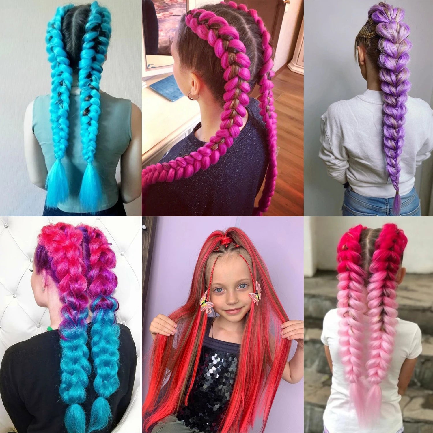 28-Inch (71 cm) Purple Synthetic Straight Braided Ponytail Extension with Elastic Band for Women – Halloween Cosplay