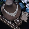 Classic Rectangular Cubic Zirconia Bridal Necklace and Earring Set CZ Wedding Jewelry