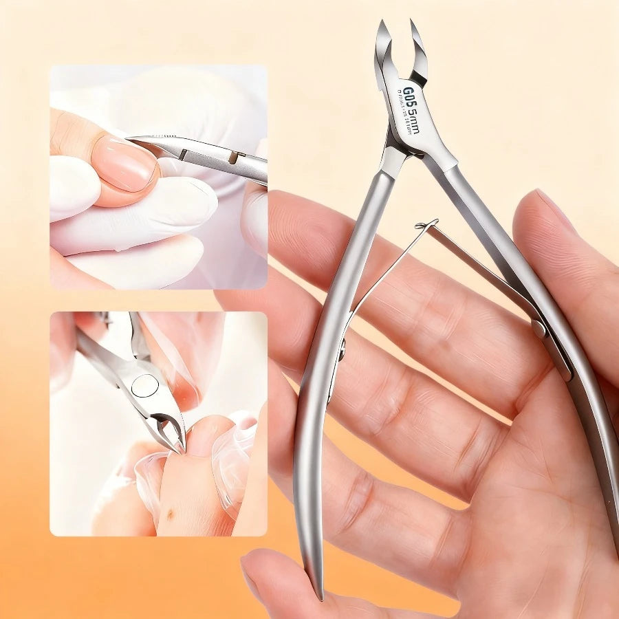 Professional Stainless Steel Cuticle Scissors - Precision Pointed Manicure & Pedicure Tool, Portable